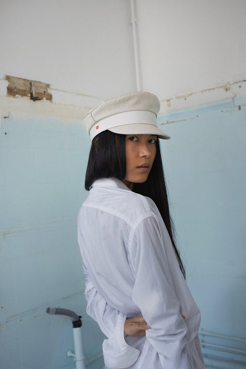 NANCY - OFF WHITE MILITARY CAP