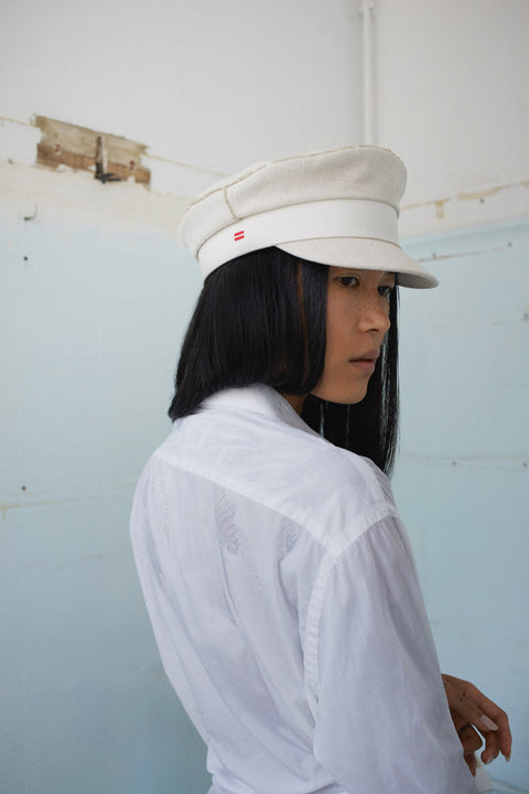 NANCY - OFF WHITE MILITARY CAP