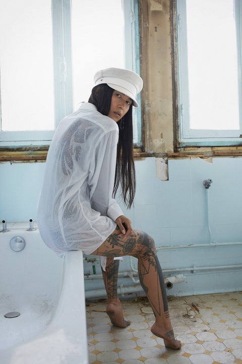 NANCY - OFF WHITE MILITARY CAP