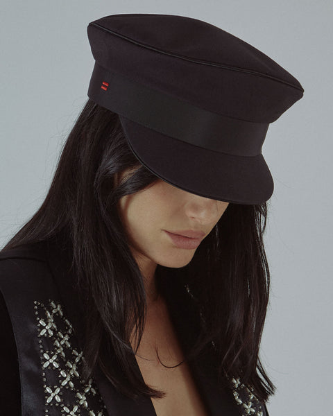 DEBBIE - BLACK MILITARY CAP