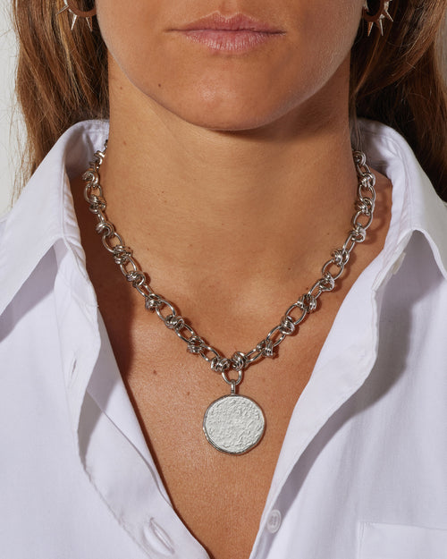 KEITH - locket necklace - palladium