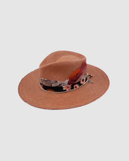 Brown Panama straw hat