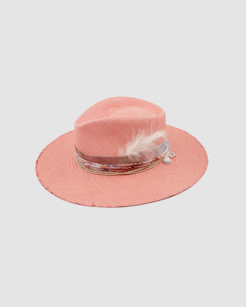 Pink Panama straw hat
